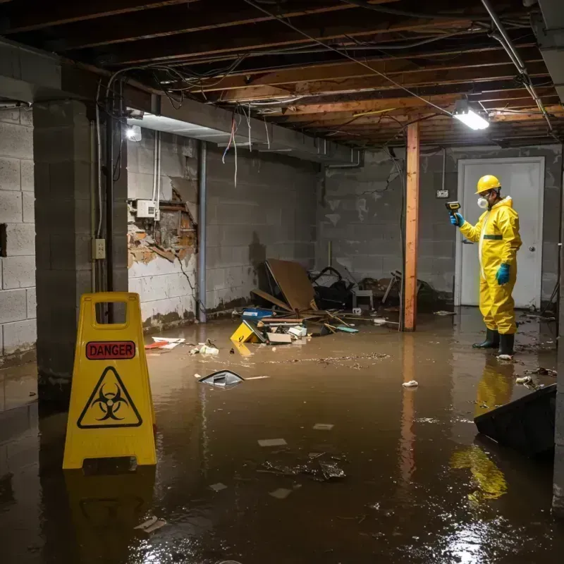 Flooded Basement Electrical Hazard in Wood River, IL Property